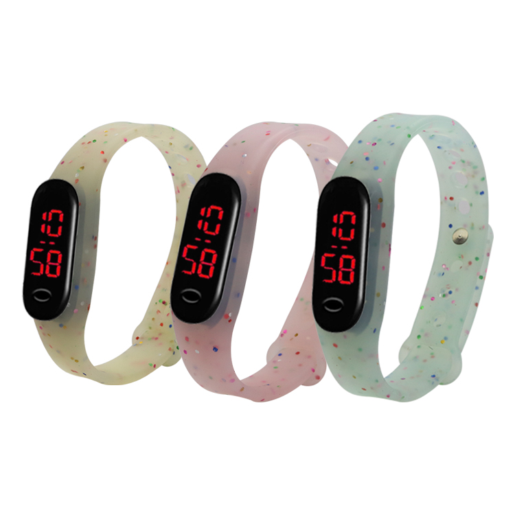 硅膠表帶，LED手環(huán)硅膠腕表帶，學(xué)生電子硅膠手表帶定制
